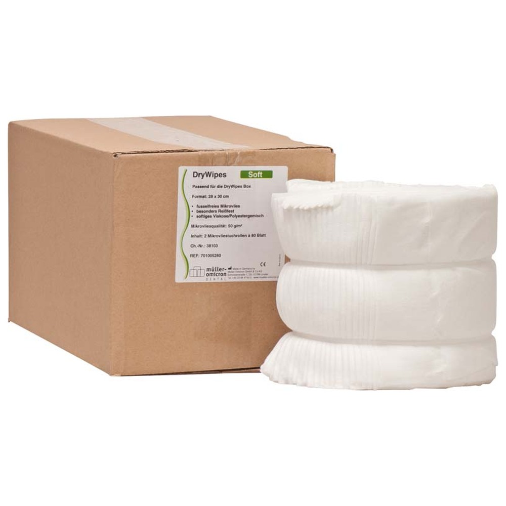Müller-Omicron DryWipes soft - Packung 2 x 80 Stück 280 x 300 mm, Soft