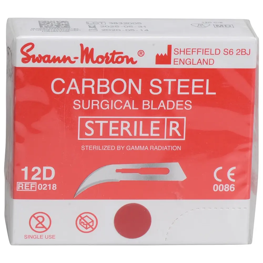American Dental Swann Morton Skalpellklingen - Packung 100 Stück Figur 12D
