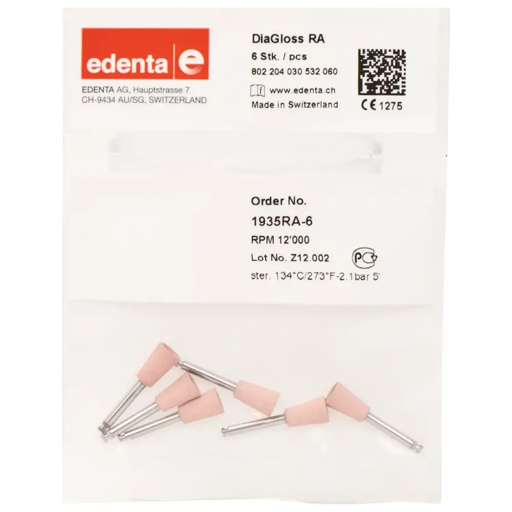 Edenta DiaGloss - Packung 6 Stück rosa, RA, Figur 030, 10 mm, ISO 060