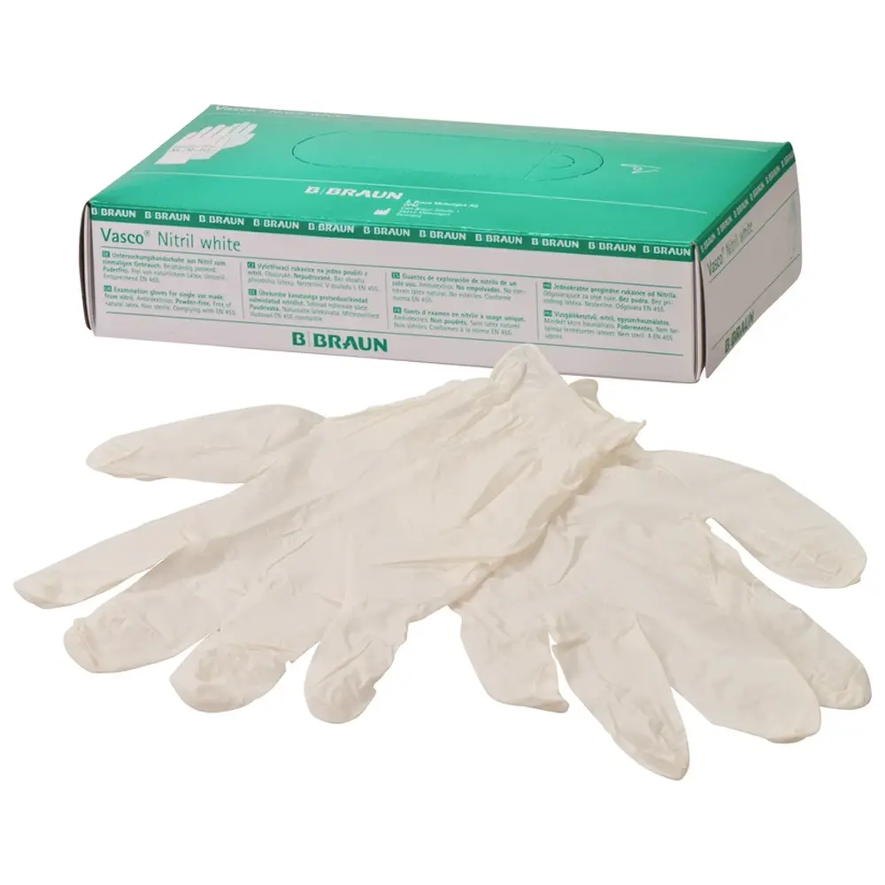 B. Braun Vasco® Nitril white - Packung 90 Stück puderfrei, weiß, XL