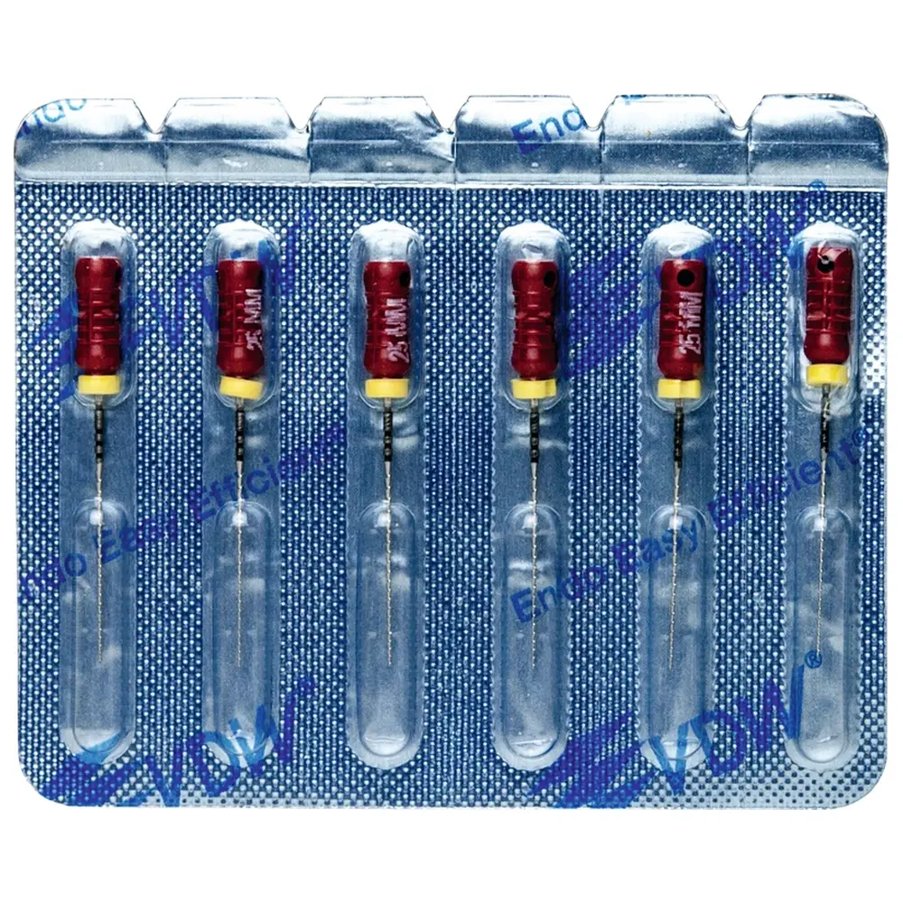 VDW STERILE Hedstroem Feilen - Blisterpackung 6 Stück 25 mm ISO 025
