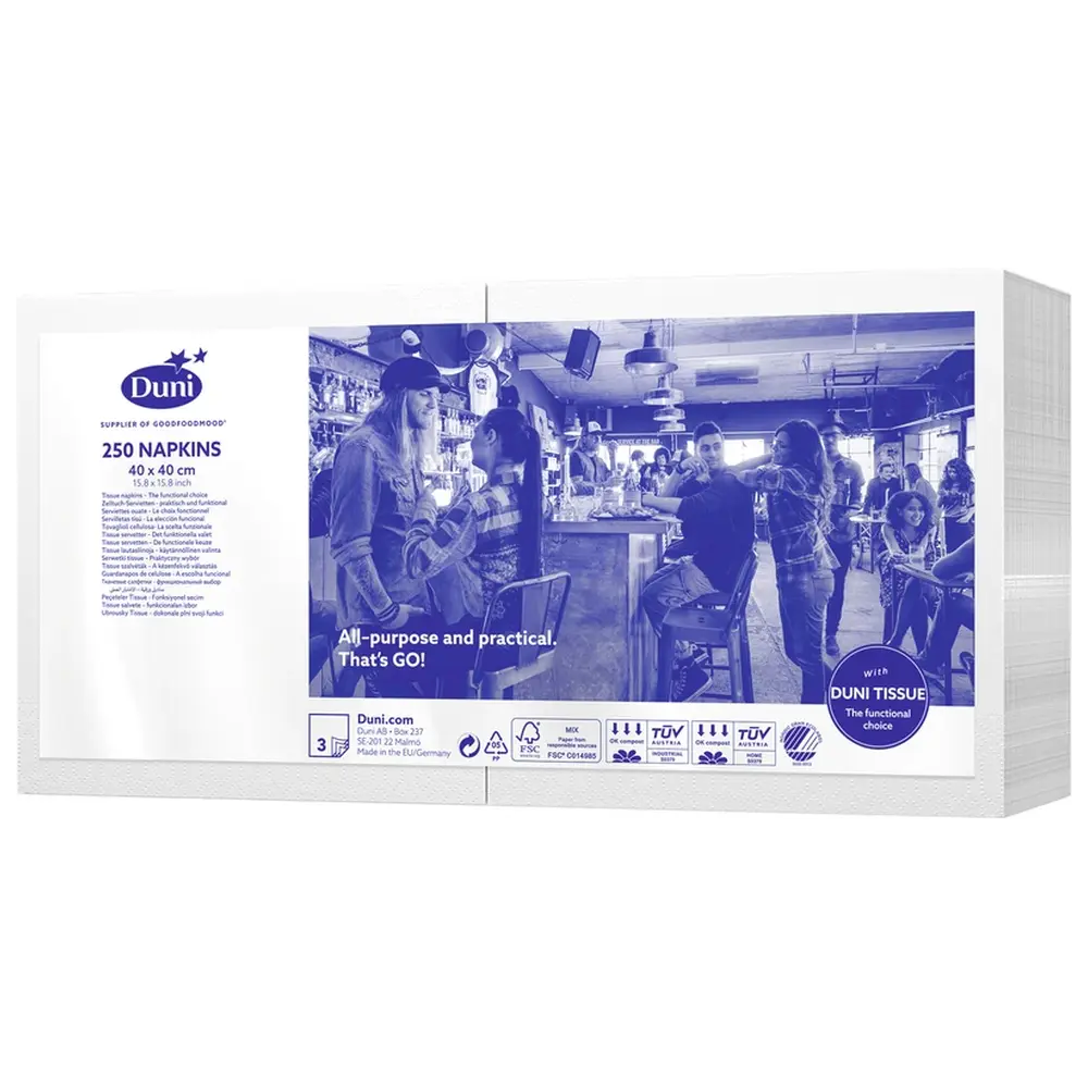 55981_Zelltuchservietten__Karton_4_x_250_Stueck_weiss_40_x_40_cm_3lagig Duni Zelltuchservietten - Karton 4 x 250 Stück weiß, 40 x 40 cm, 3-lagig