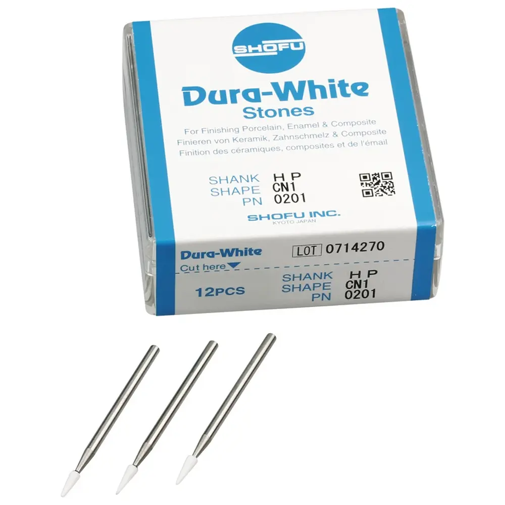 SHOFU Dura-White-Steine - Packung 12 Stück CN1, HP, ISO 024