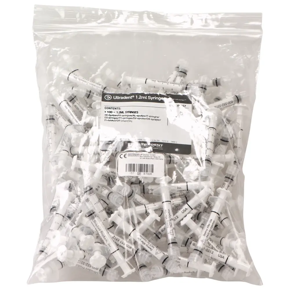 Ultradent Products Leerspritzen - Packung 100 Stück 1,2 ml neutral