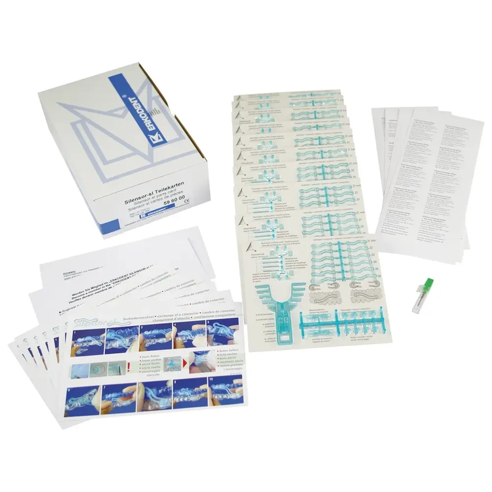 ERKODENT Silensor-sl Teilekarte - Packung 10 Stück mit Verbindungsteilen