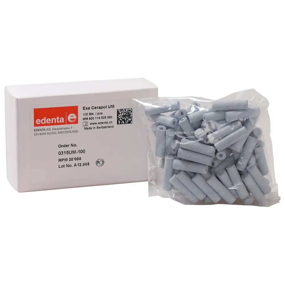 Edenta Exa Cerapol - Packung 100 Stück unmontiert, hellgrau, Figur 114, 22 mm, ISO 060