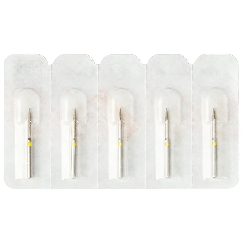 Edenta Diamanten 863 - Packung 5 Stück gelb superfein, FG, Figur 250 Flamme, 10 mm, ISO 010