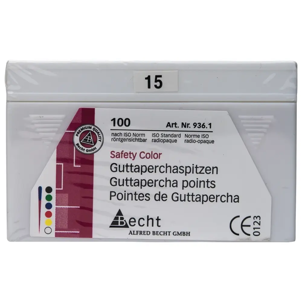 Becht Guttaperchaspitzen Safety Color - Packung 100 Stück ISO 015
