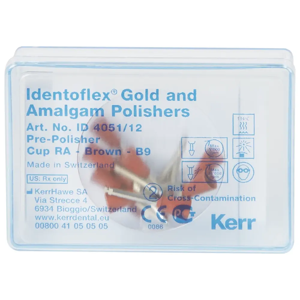 Kerr Identoflex™ Gold/Amalgam/Edelmetall - Packung 12 Stück braun, RA, Figur Kelch, 10 mm, Ø 7 mm