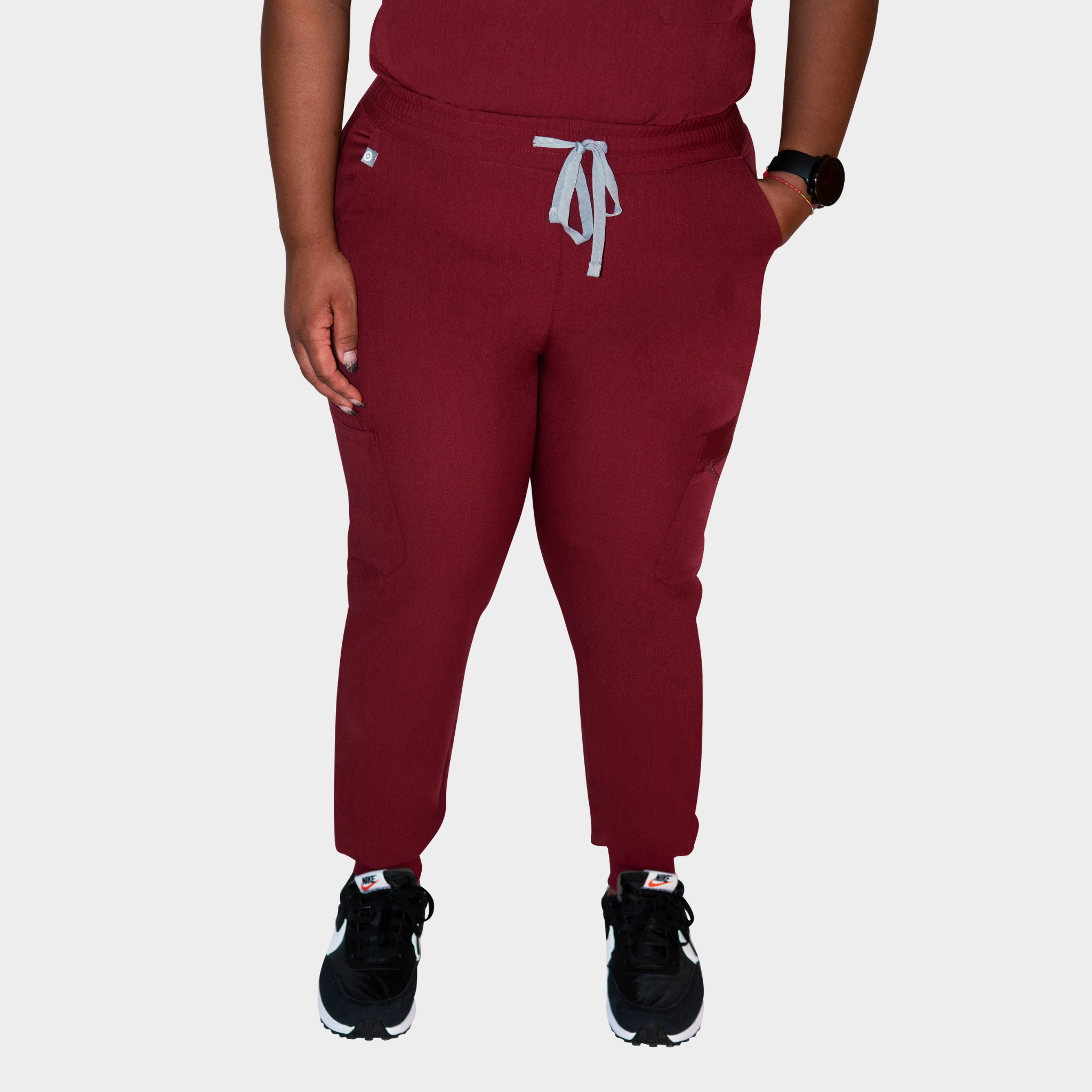 HERA_BURG_L_Hochgeschnittene_JoggerHosen__Ambou_FlexComfort_burgunderrot_L_mit_8_Taschen_YogaHueftbund_schmaler_Passform_fuer_Damen Hochgeschnittene Jogger-Hosen – Ambou FlexComfort, burgunderrot, L, mit 8 Taschen, Yoga-Hüftbund, schmaler Passform, für Damen