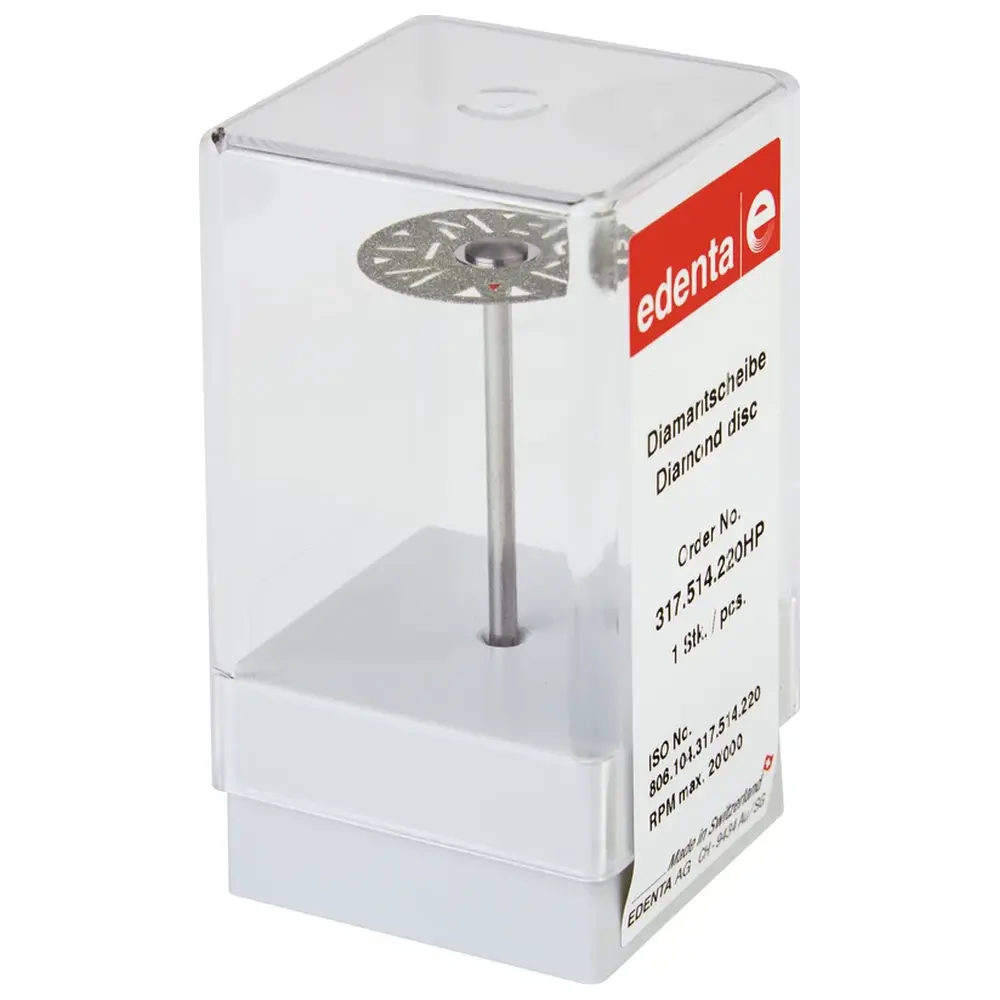 Edenta Diamantscheibe 317 - Stück rot fein, HP, Figur 317, 0,15 mm, ISO 220