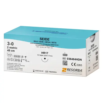 Healthium Medtech Limited Seide Nahtmaterial HR17 3/0 schwarz Pa 12