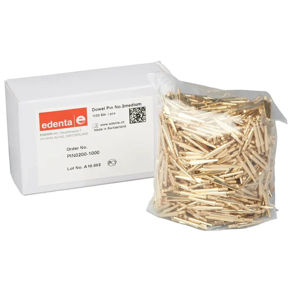 Edenta Dowel Pins - Packung 1.000 Stück Größe 2, 22 mm, mittel