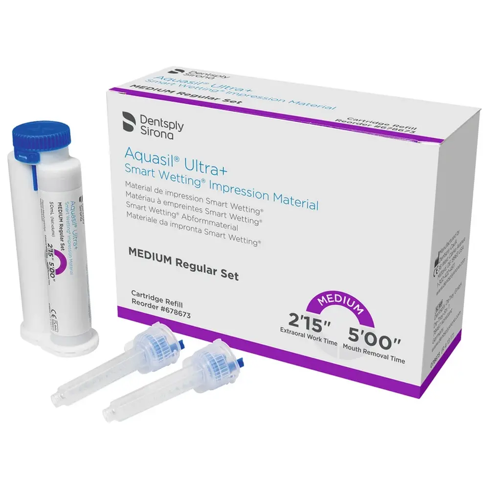 Dentsply Sirona Aquasil® Ultra+ - Nachfüllpackung 4 x 50 ml Doppelkartusche Medium Regular Set, Zubehör