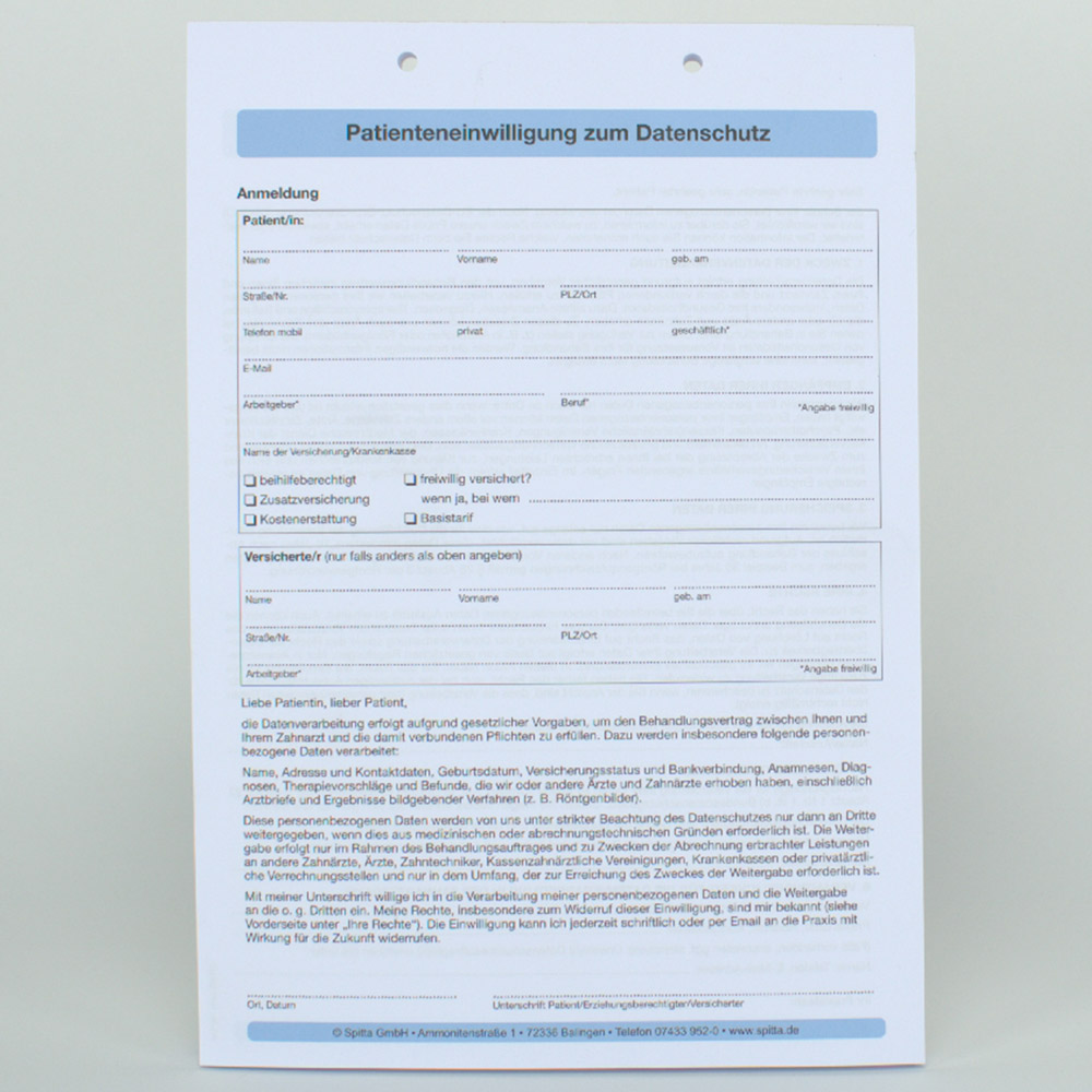 Patienteninfo z. Datenschutz 100Blatt
