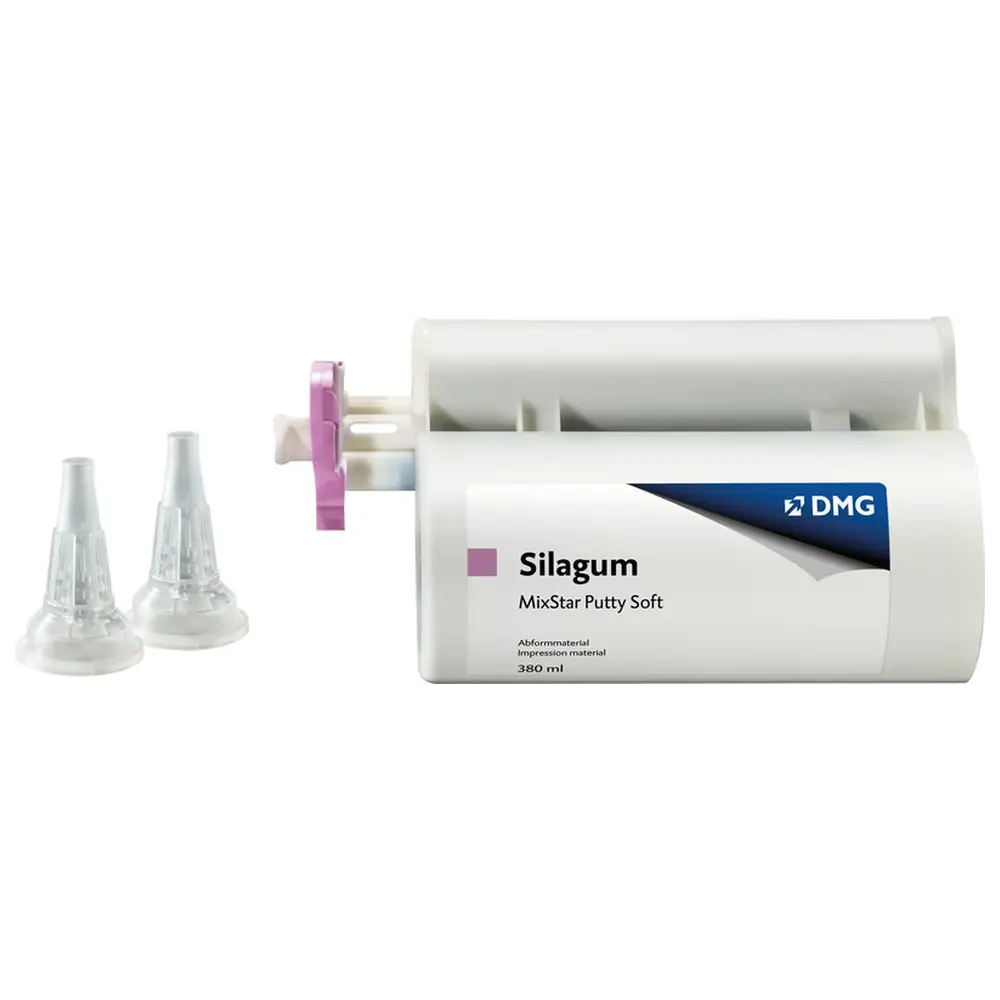 DMG Silagum Putty - Packung 380 ml Doppelkartusche Soft, 10 MixStar-Tips