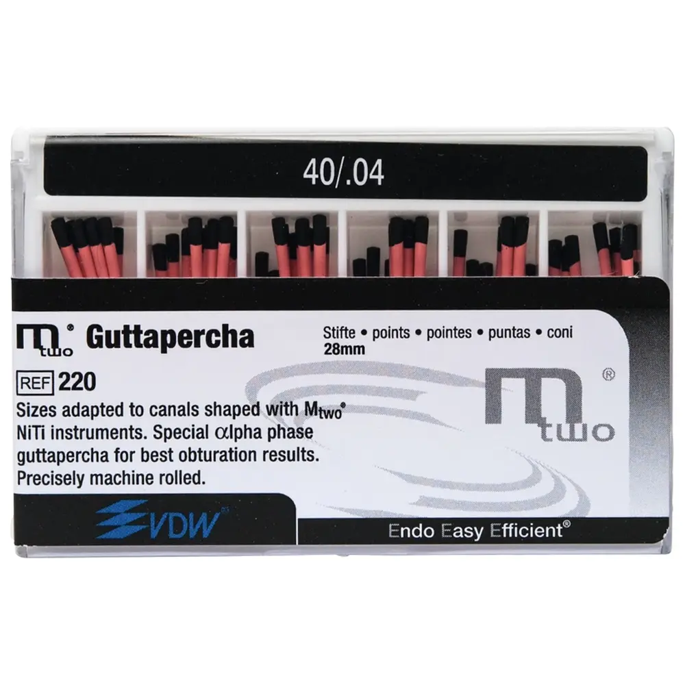 VDW Mtwo® Guttapercha - Packung 60 Stück Taper.04, ISO 040