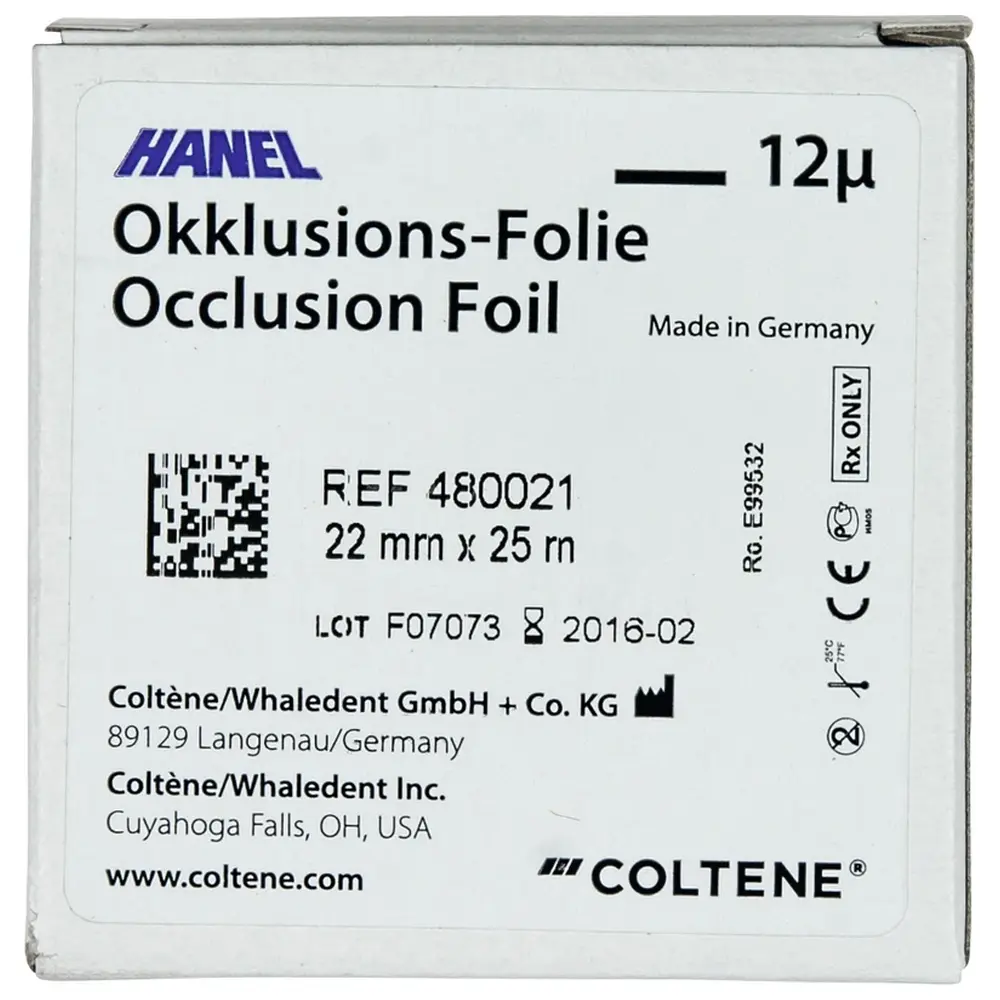 COLTENE HANEL Occlusions-Folie, einseitig 12 µm - Rolle 25 m schwarz, 22 mm breit