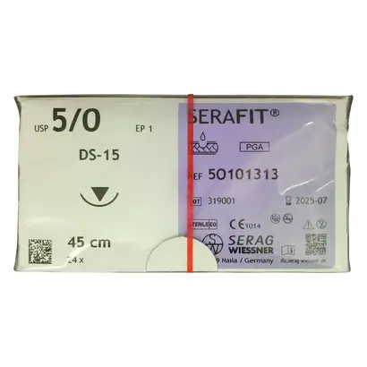 Serag-Wiessner SERAFIT ungefärbt 45cm 5/0 DS-15 Pa 24 Serag-Wiessner SERAFIT ungefärbt 45cm 5/0 DS-15 Pa 24