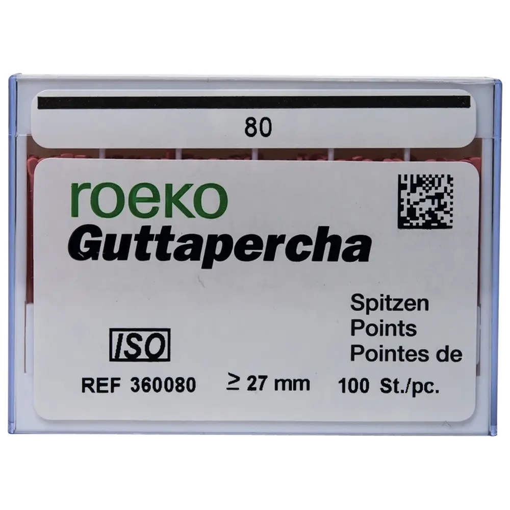 COLTENE roeko Guttapercha Spitzen - Packung 100 Stück ISO 080