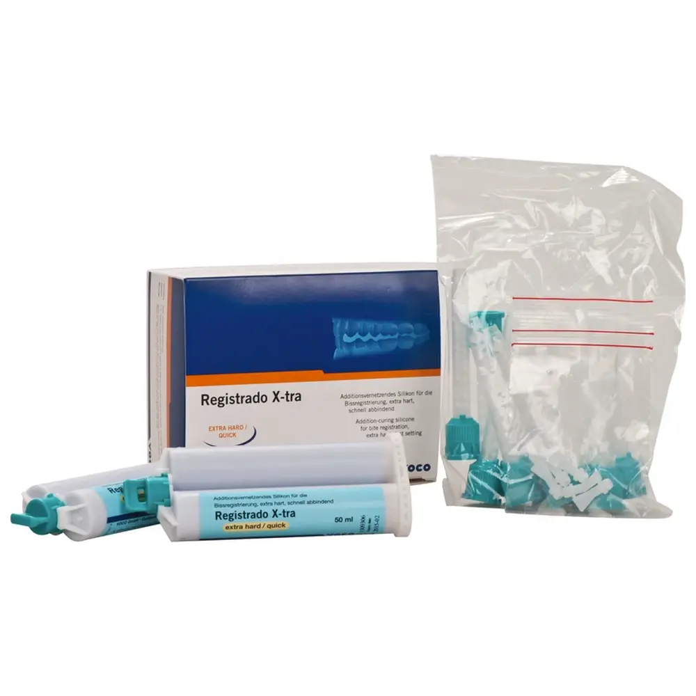 VOCO Registrado X-tra - Packung 2 x 50 ml Doppelkartusche, Mischkanülen Typ 16