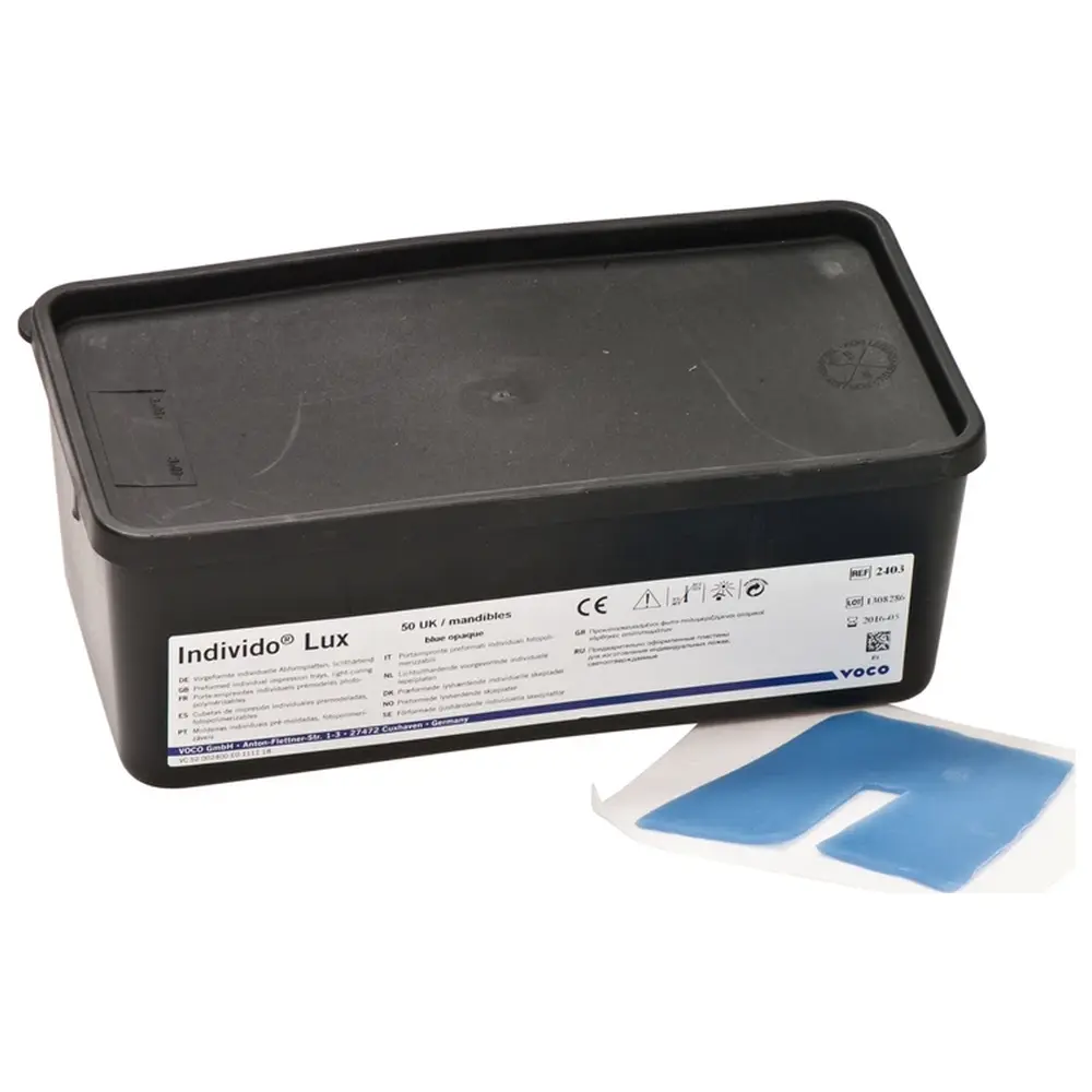 VOCO Individo Lux - Packung 50 UK Schablonen blau/opak VOCO Individo Lux - Packung 50 UK Schablonen blau/opak