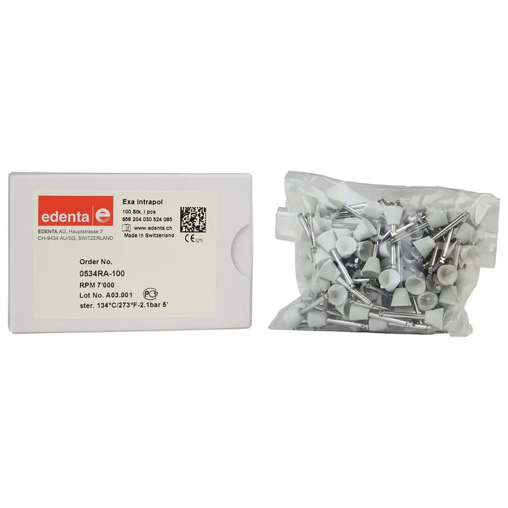 Edenta Exa Intrapol - Packung 100 Stück weiß, RA, Figur 030 Kelch, 7 mm, ISO 085
