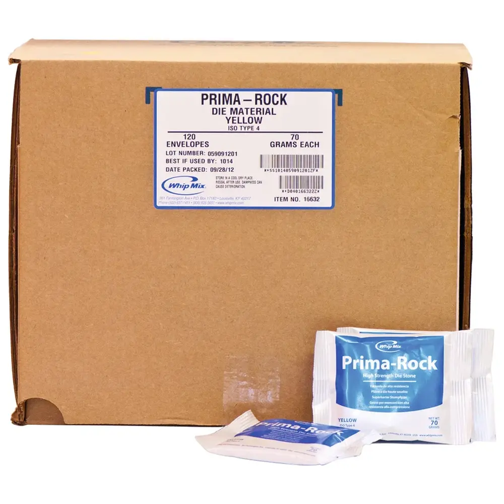 Whip Mix Prima-Rock - Karton 120 x 70 g Superhartgips gelb