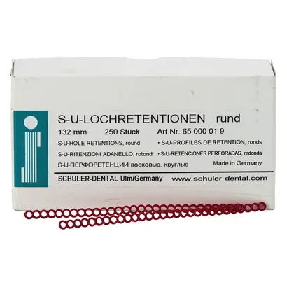 SCHULER-DENTAL S-U-LOCHRETENTIONEN - Packung 250 Stück 13,2 cm, rund