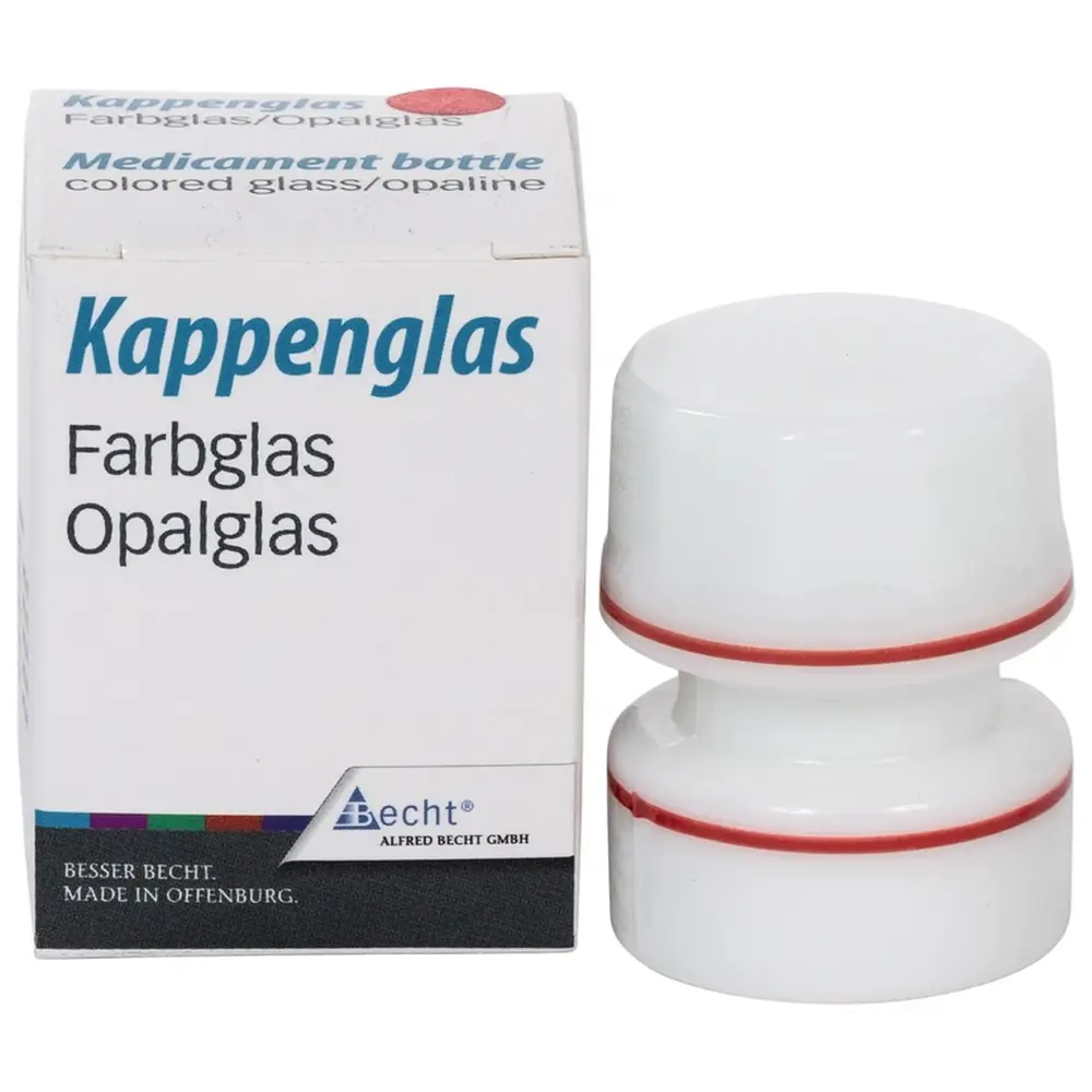 Becht Kappengläser aus Opalglas - Stück mit rotem Ring