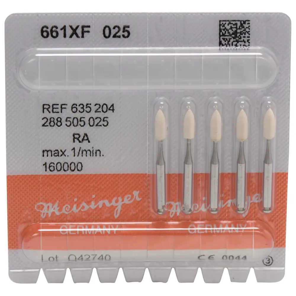 Hager & Meisinger Keramische Schleifer 661 - Packung 5 Stück weiß extra fein, RA, Figur 288, 7 mm, ISO 025