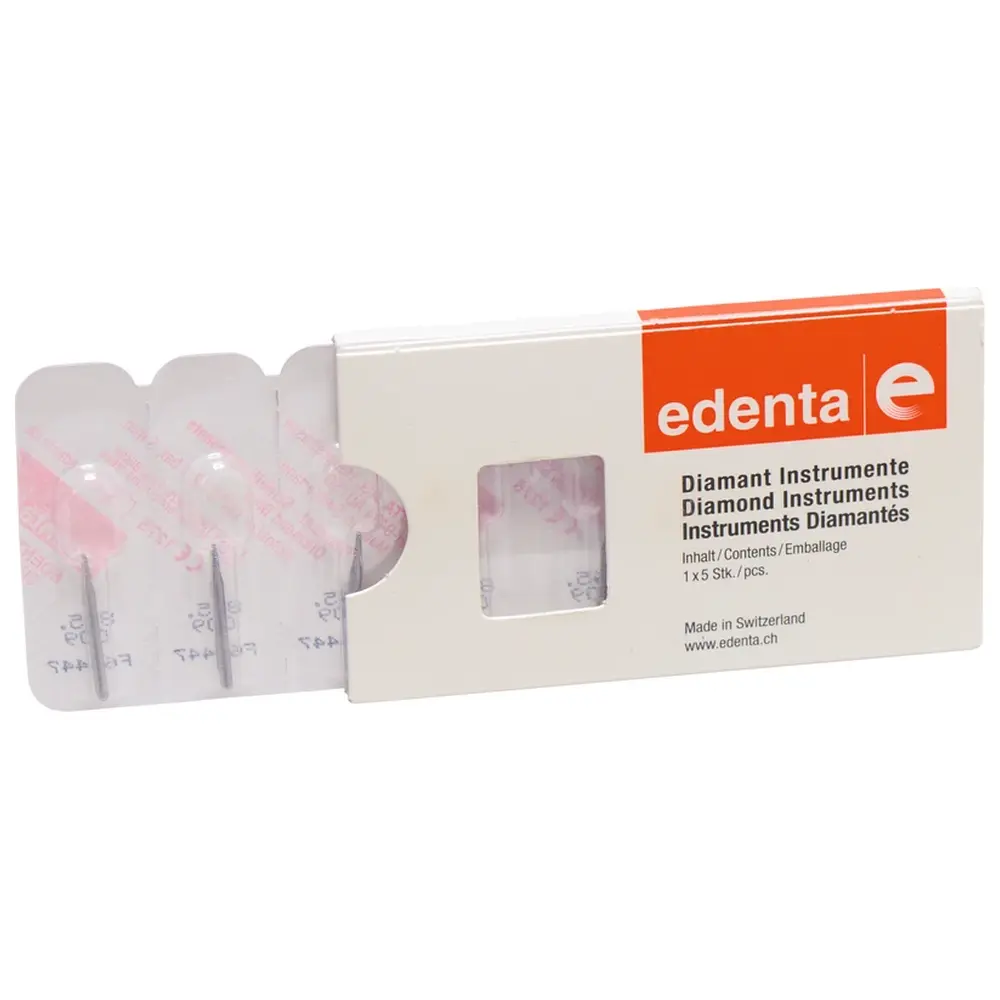 Edenta Diamanten 845 - Packung 5 Stück Standard, FG, Figur 170 Konus flach, 3 mm, ISO 009