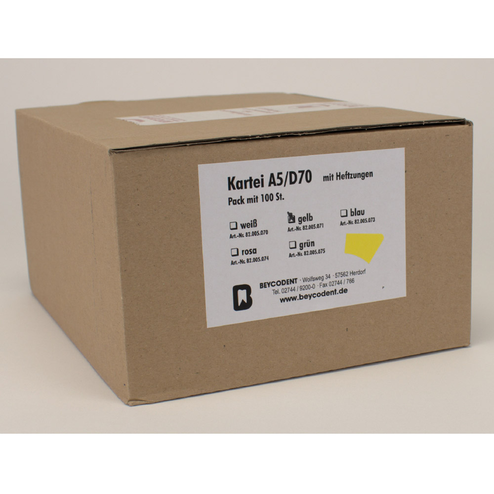 Karteimappe A5/D70 gelb 100St