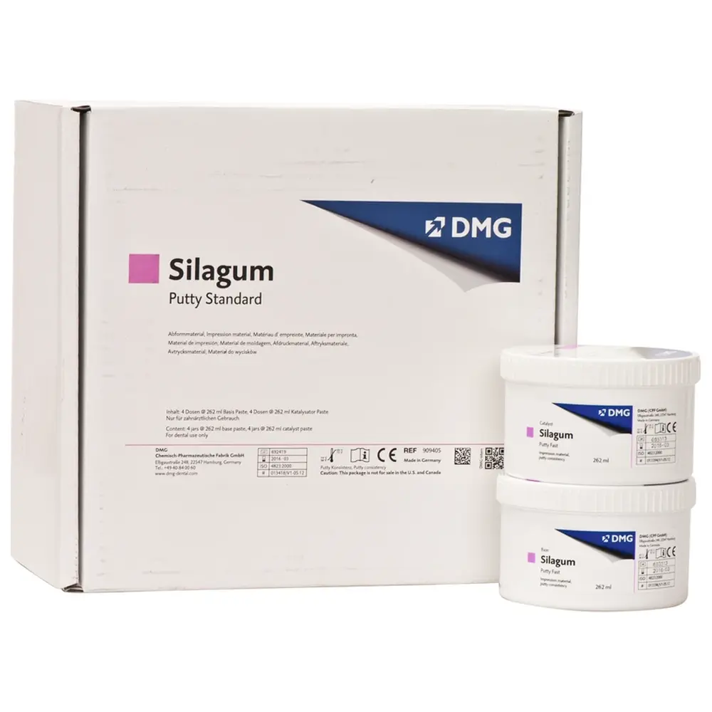 DMG Silagum Putty - Vorteilspackung 4 x 262 ml Basispaste, 4 x 262 ml Katalysatorpaste, Standard