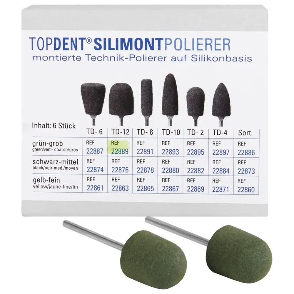 Kentzler-Kaschner TOPDENT Silimont Polierer - Packung 6 Stück grün grob, TD-12