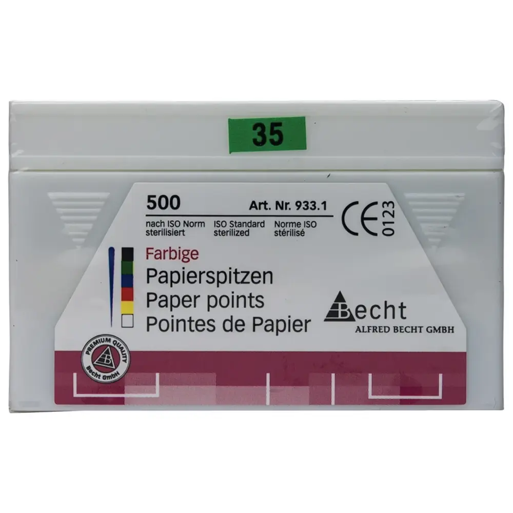Becht Papierspitzen farbig - Packung 500 Stück ISO 035