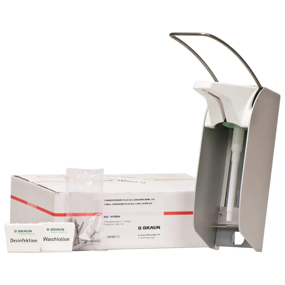 B. Braun Wandspender plus - Stück Spender ELS für 500 ml Flasche, Armhebel lang