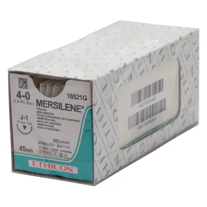 Ethicon Inc. MERSILENE grün geflochten J1 45cm 4-0 Pa 12
