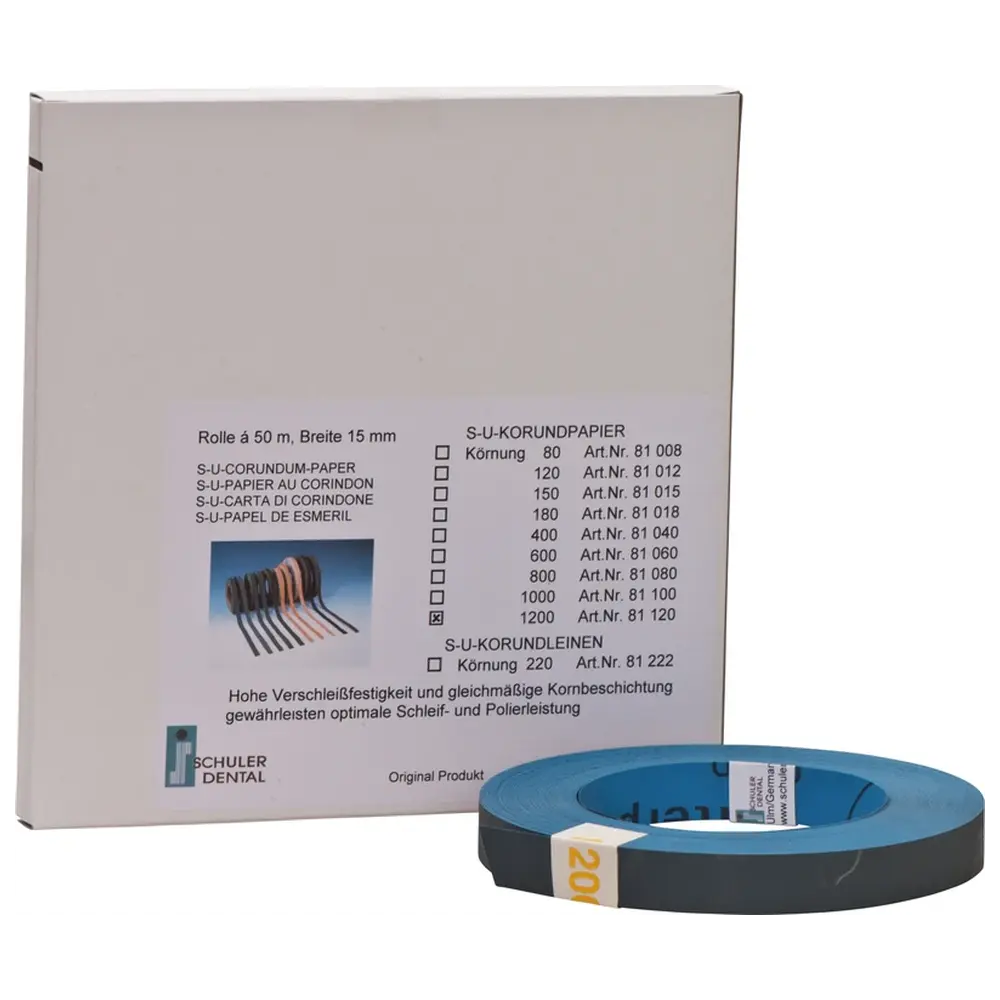 SCHULER-DENTAL S-U-KORUNDPAPIER - Rolle 50 m Papier Körnung 1.200