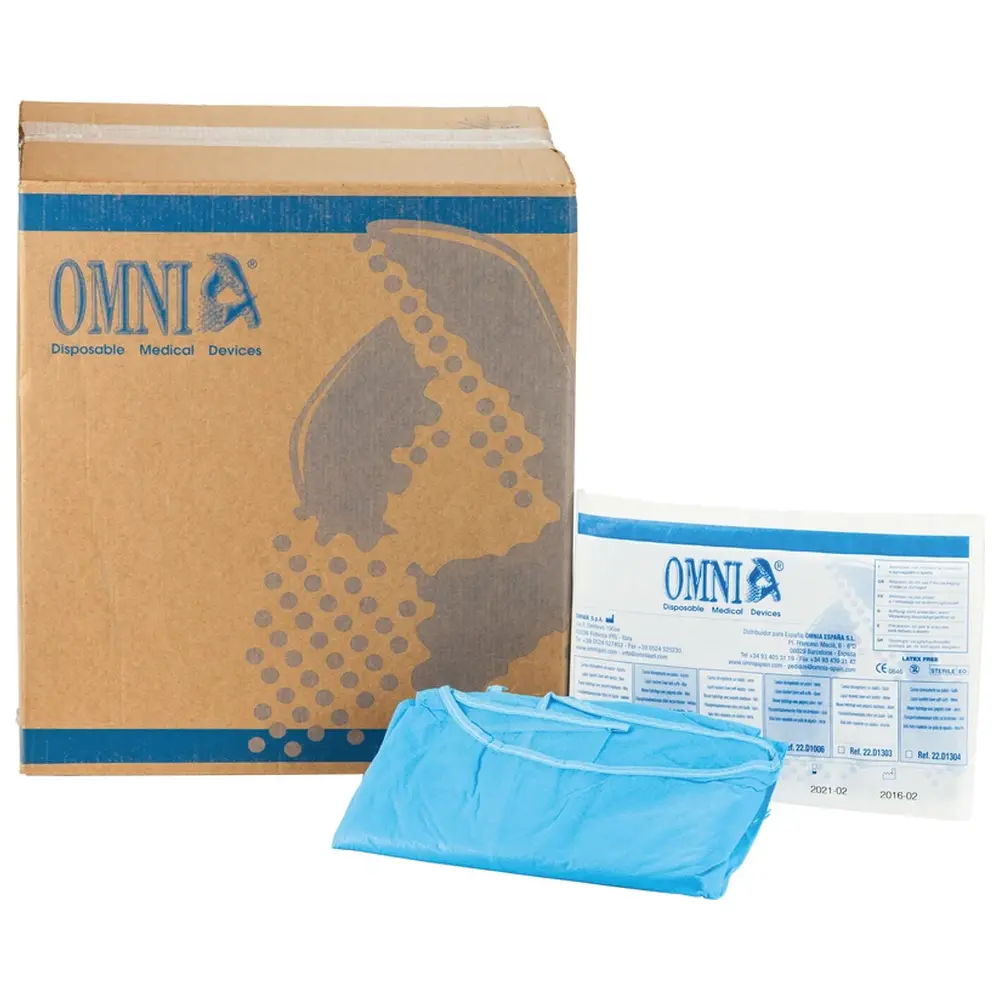 Omnia OP-Mäntel - Packung 50 Stück mit elastischem Gummizug, hellblau