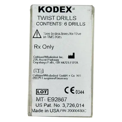 Coltene/Whaledent, Inc. KODEX Drills Minim/Link Plus K92 silber Pa 6