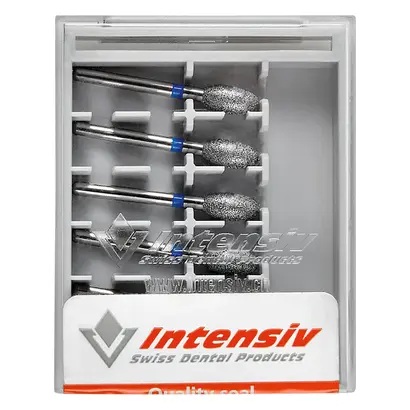 INTENSIV SA Diamanten 379 - Packung 6 Stück blau mittel, FG, Figur 277 Eiform, 6 mm, ISO 033