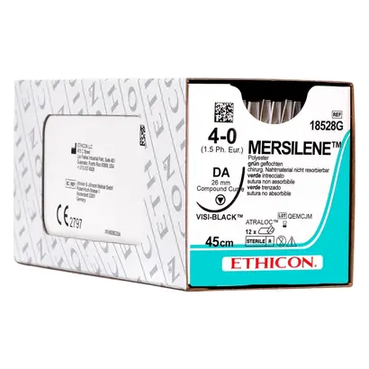 Ethicon Inc. MERSILENE grün geflochten DA 45cm 4-0 VISI-BLACK Pa 12