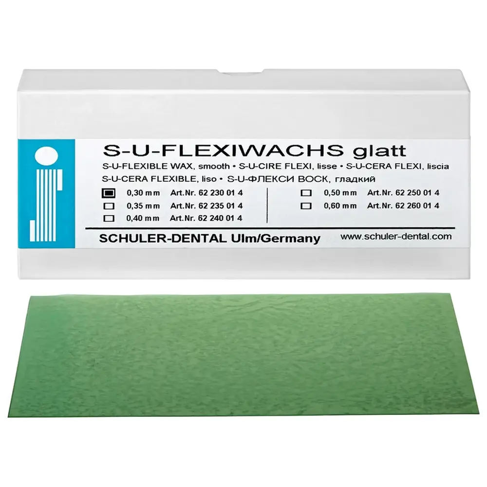 SCHULER-DENTAL S-U-Flexiwachs - Packung 15 Stück glatt, Stärke 0,3 mm