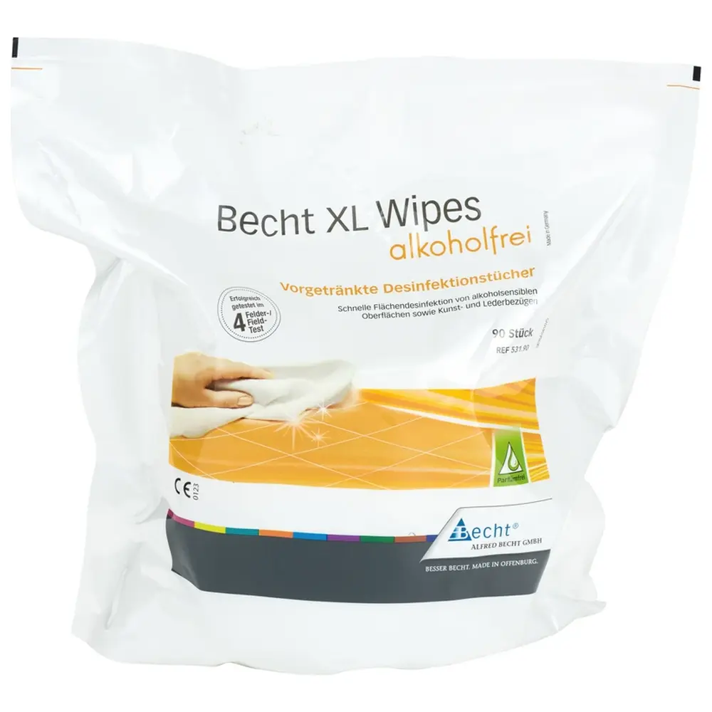 Becht XL Wipes alkoholfrei - Packung 90 Stück 28 x 30 cm