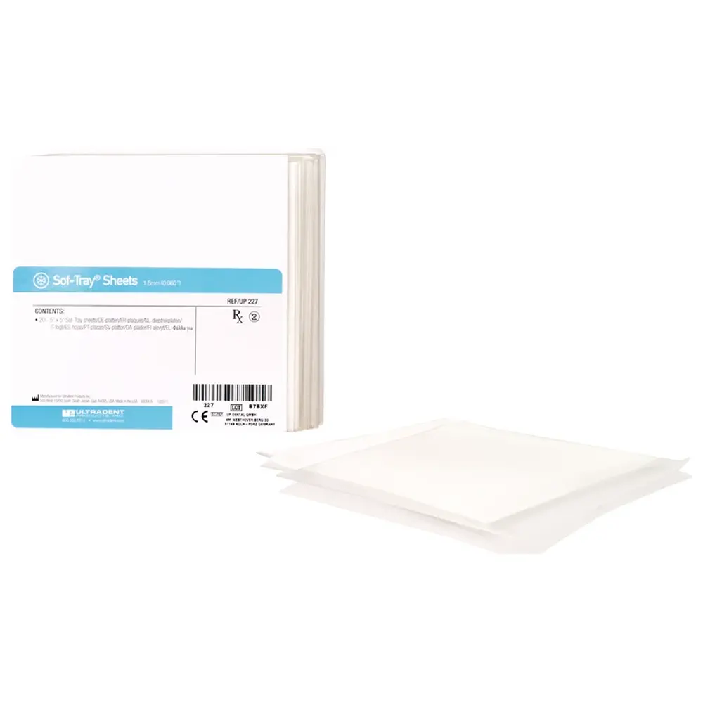 Ultradent Products Sof-Tray™ Sheets - Packung 20 Stück 127 x 127 mm, Medium