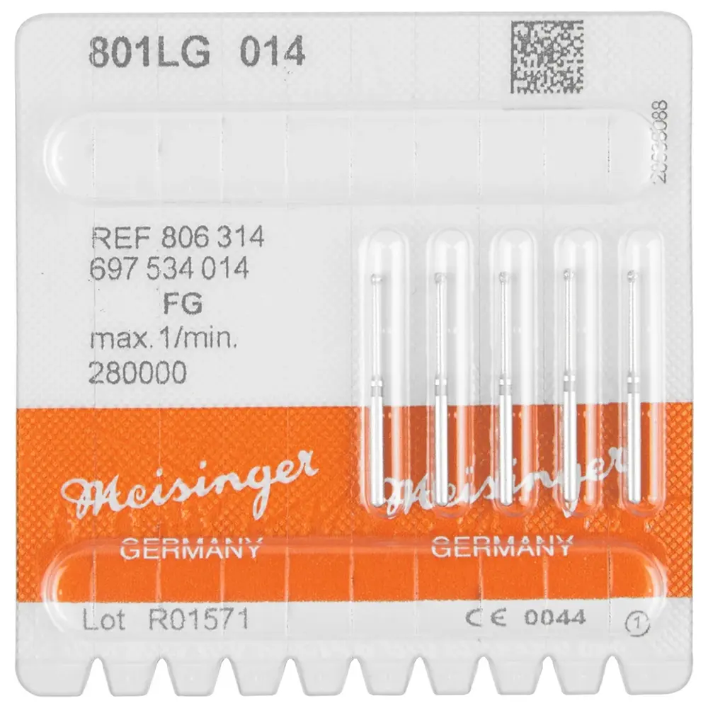 Hager & Meisinger Diamanten 801L - Packung 5 Stück grün grob, FG, Figur 697 Rund lang, ISO 014