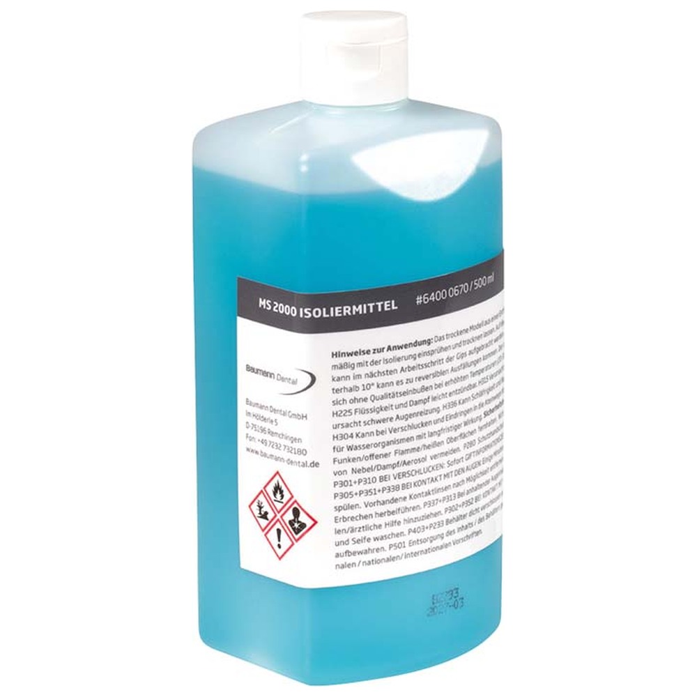 Baumann Dental Modellsystem 2000 Isoliermittel - Nachfüllflasche 500 ml Baumann Dental Modellsystem 2000 Isoliermittel - Nachfüllflasche 500 ml