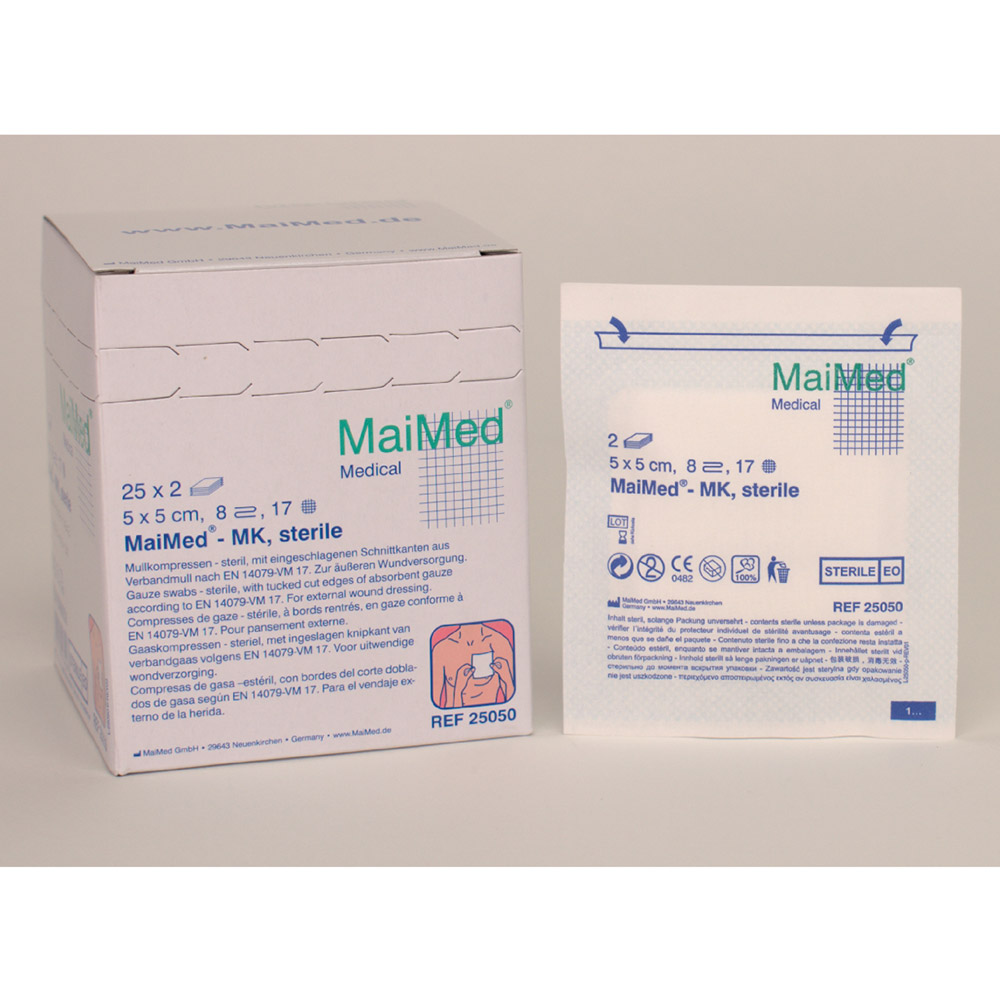 GX22269_Mullkompressen_5x5_8fach_ster_25x2St Mullkompressen 5x5 8fach ster. 25x2St