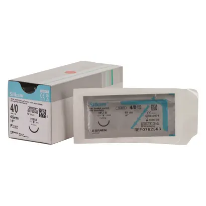 B. Braun Surgical S.A. SILKAM schwarz HS18 4/0 45cm 1,5 Pa 12